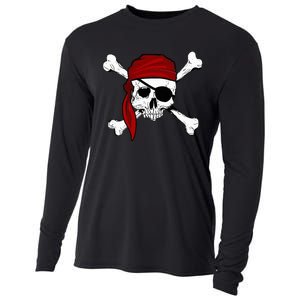 Jolly Roger Pirate Fun Pirates Skull And Cross Bones Cooling Performance Long Sleeve Crew