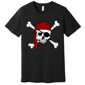 Jolly Roger Pirate Fun Pirates Skull And Cross Bones Premium T-Shirt