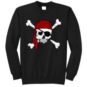 Jolly Roger Pirate Fun Pirates Skull And Cross Bones Tall Sweatshirt