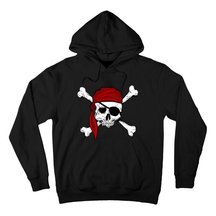 Jolly Roger Pirate Fun Pirates Skull And Cross Bones Tall Hoodie