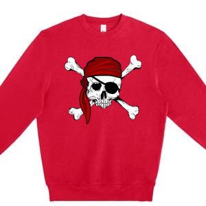 Jolly Roger Pirate Fun Pirates Skull And Cross Bones Premium Crewneck Sweatshirt