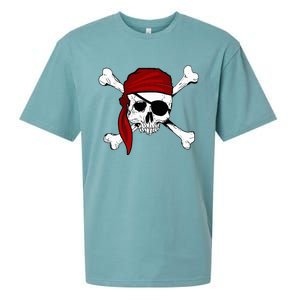 Jolly Roger Pirate Fun Pirates Skull And Cross Bones Sueded Cloud Jersey T-Shirt