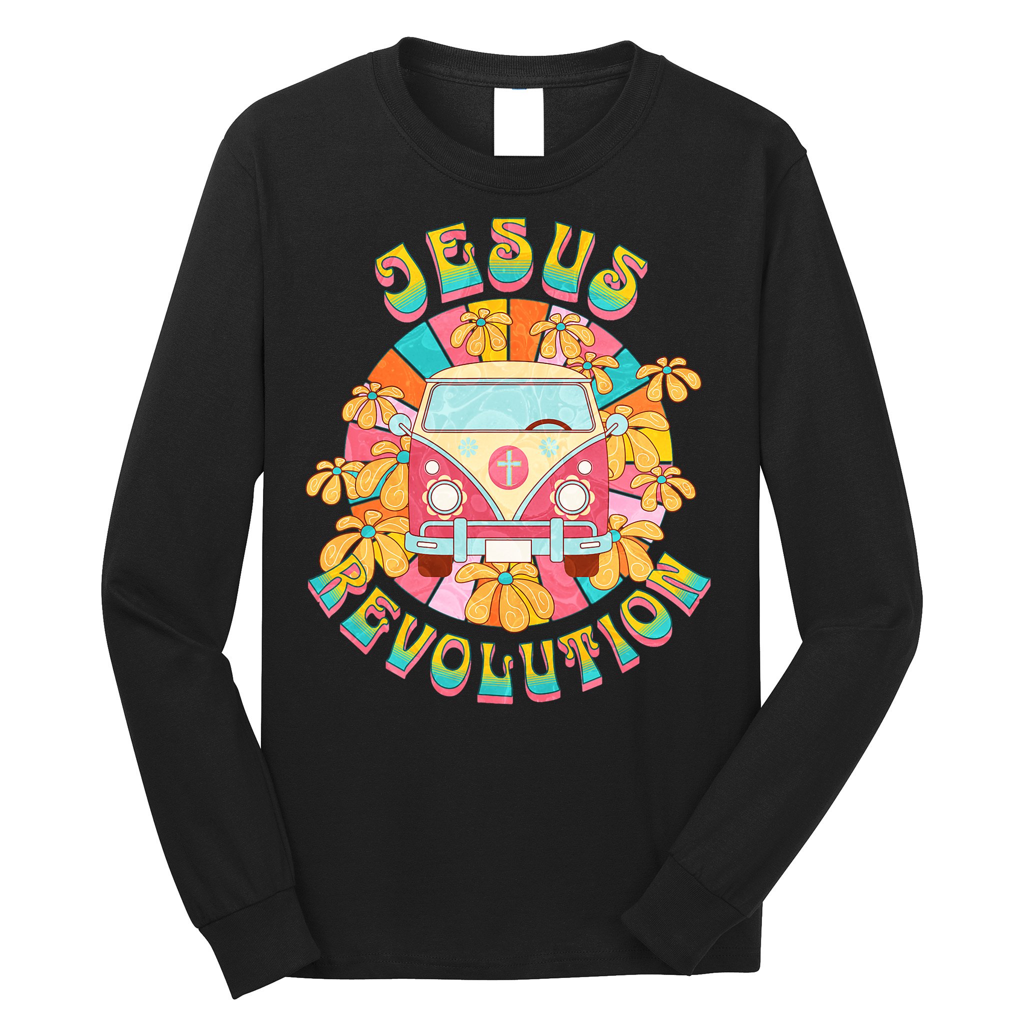 Jesus Revolution People Retro Van Bus Christian Faith Long Sleeve Shirt