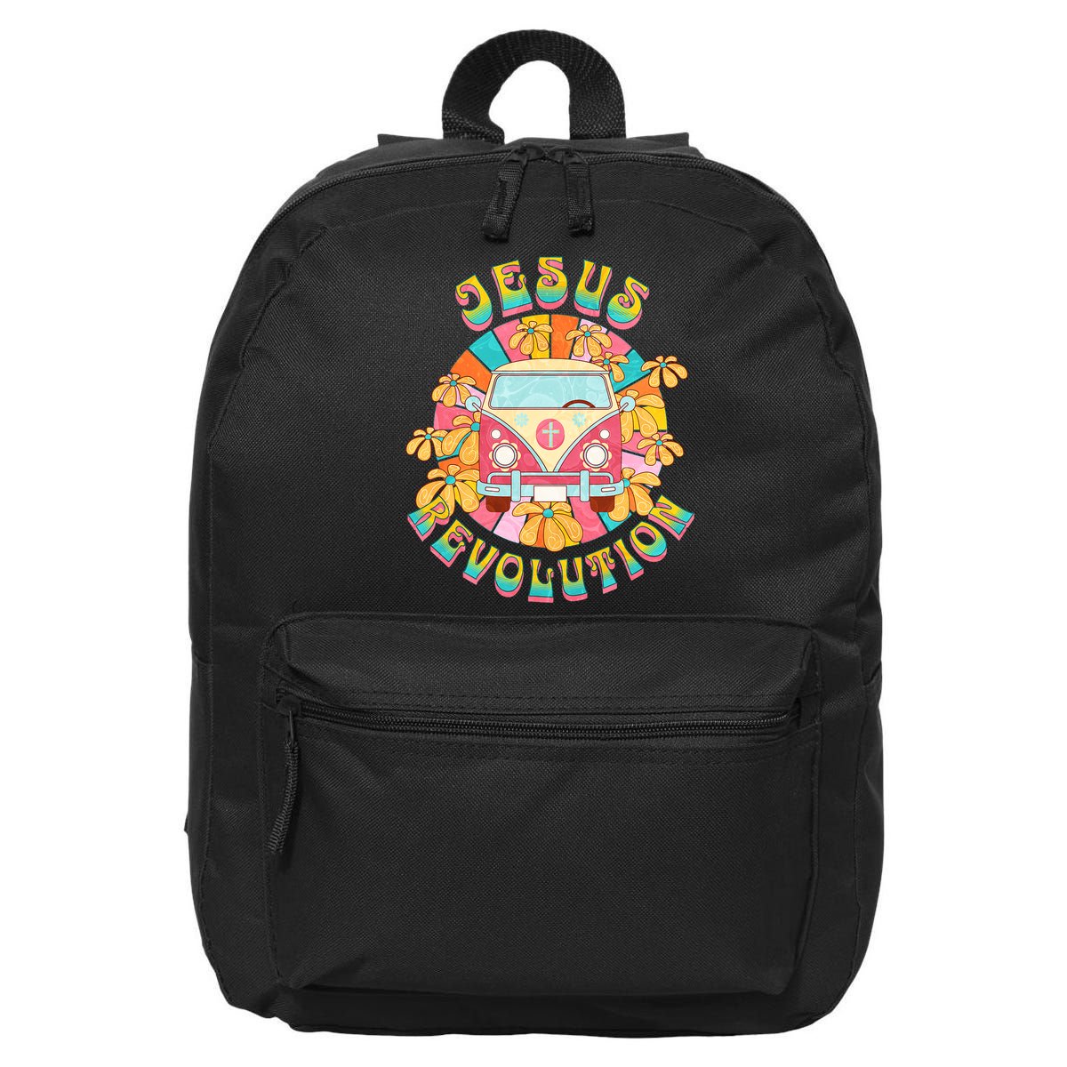 Jesus Revolution People Retro Van Bus Christian Faith 16 in Basic Backpack