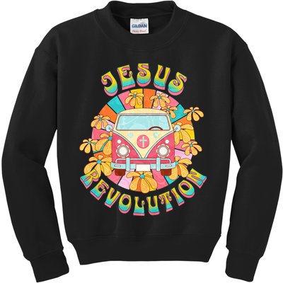 Jesus Revolution People Retro Van Bus Christian Faith Kids Sweatshirt