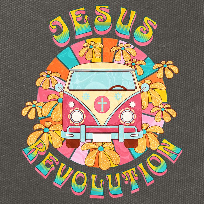 Jesus Revolution People Retro Van Bus Christian Faith Cotton Canvas Backpack