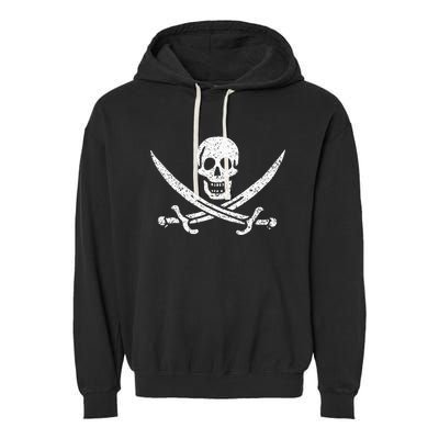 Jolly Roger Pirate Flag Calico Jack Halloween Costume Garment-Dyed Fleece Hoodie