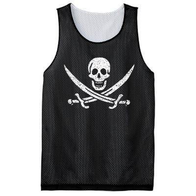 Jolly Roger Pirate Flag Calico Jack Halloween Costume Mesh Reversible Basketball Jersey Tank