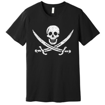 Jolly Roger Pirate Flag Calico Jack Halloween Costume Premium T-Shirt