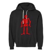 Jolly Roger Pirate Flag Edward Low Red Skeleton Garment-Dyed Fleece Hoodie