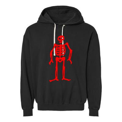 Jolly Roger Pirate Flag Edward Low Red Skeleton Garment-Dyed Fleece Hoodie