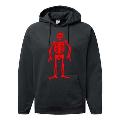 Jolly Roger Pirate Flag Edward Low Red Skeleton Performance Fleece Hoodie