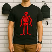 Jolly Roger Pirate Flag Edward Low Red Skeleton T-Shirt