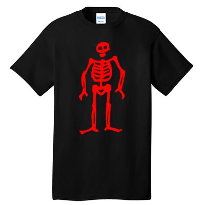 Jolly Roger Pirate Flag Edward Low Red Skeleton Tall T-Shirt