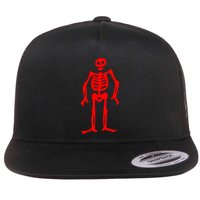 Jolly Roger Pirate Flag Edward Low Red Skeleton Flatbill Hat