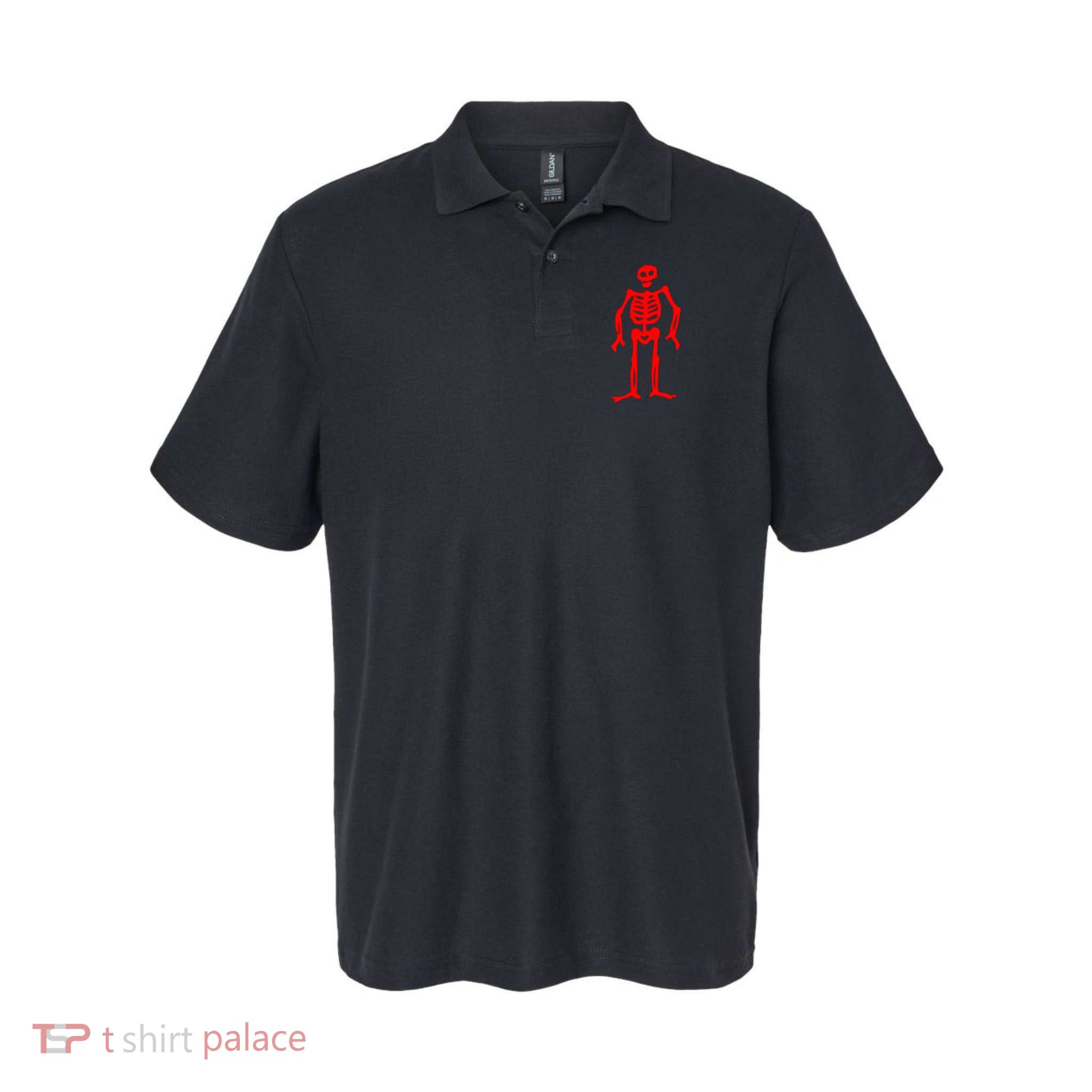 Jolly Roger Pirate Flag Edward Low Red Skeleton Polo