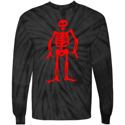 Jolly Roger Pirate Flag Edward Low Red Skeleton Tie-Dye Long Sleeve Shirt