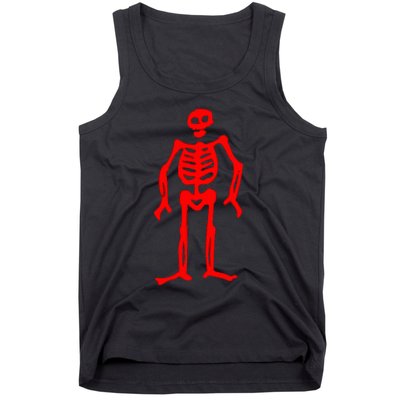 Jolly Roger Pirate Flag Edward Low Red Skeleton Tank Top