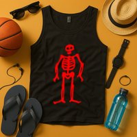 Jolly Roger Pirate Flag Edward Low Red Skeleton Tank Top