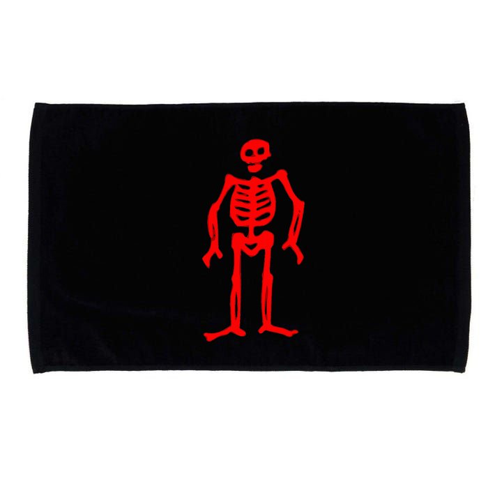 Jolly Roger Pirate Flag Edward Low Red Skeleton Microfiber Hand Towel