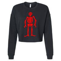 Jolly Roger Pirate Flag Edward Low Red Skeleton Cropped Pullover Crew