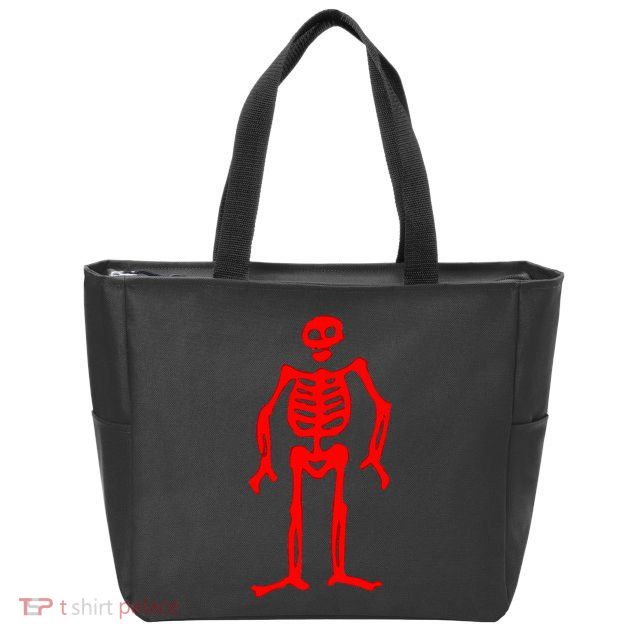 Jolly Roger Pirate Flag Edward Low Red Skeleton Zip Tote Bag