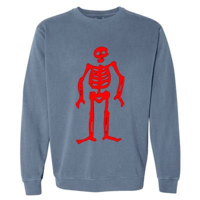Jolly Roger Pirate Flag Edward Low Red Skeleton Garment-Dyed Sweatshirt