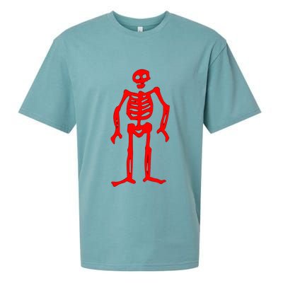 Jolly Roger Pirate Flag Edward Low Red Skeleton Sueded Cloud Jersey T-Shirt