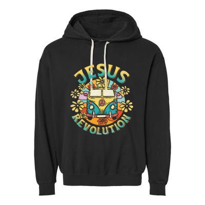 Jesus Revolution People Bus Christian Faith Costume Garment-Dyed Fleece Hoodie