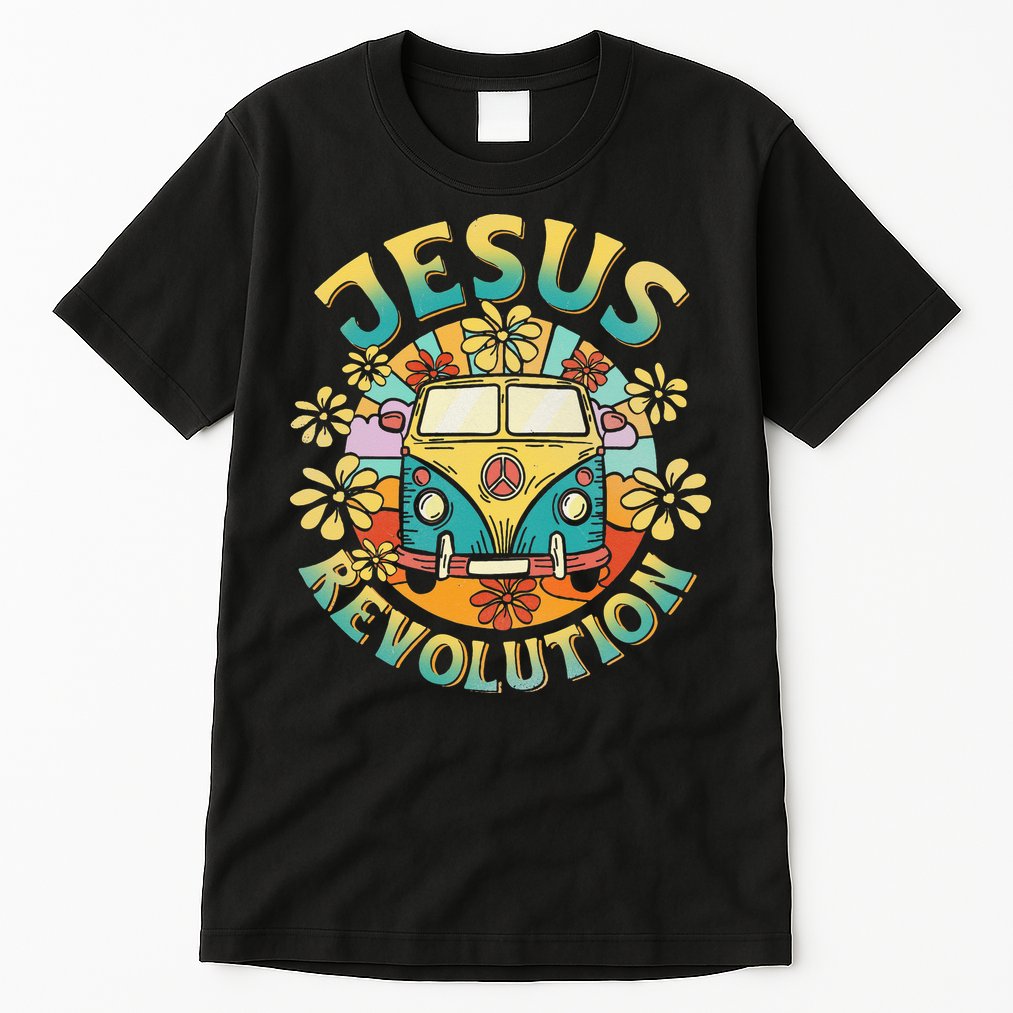 Jesus Revolution People Bus Christian Faith Costume Tall T-Shirt