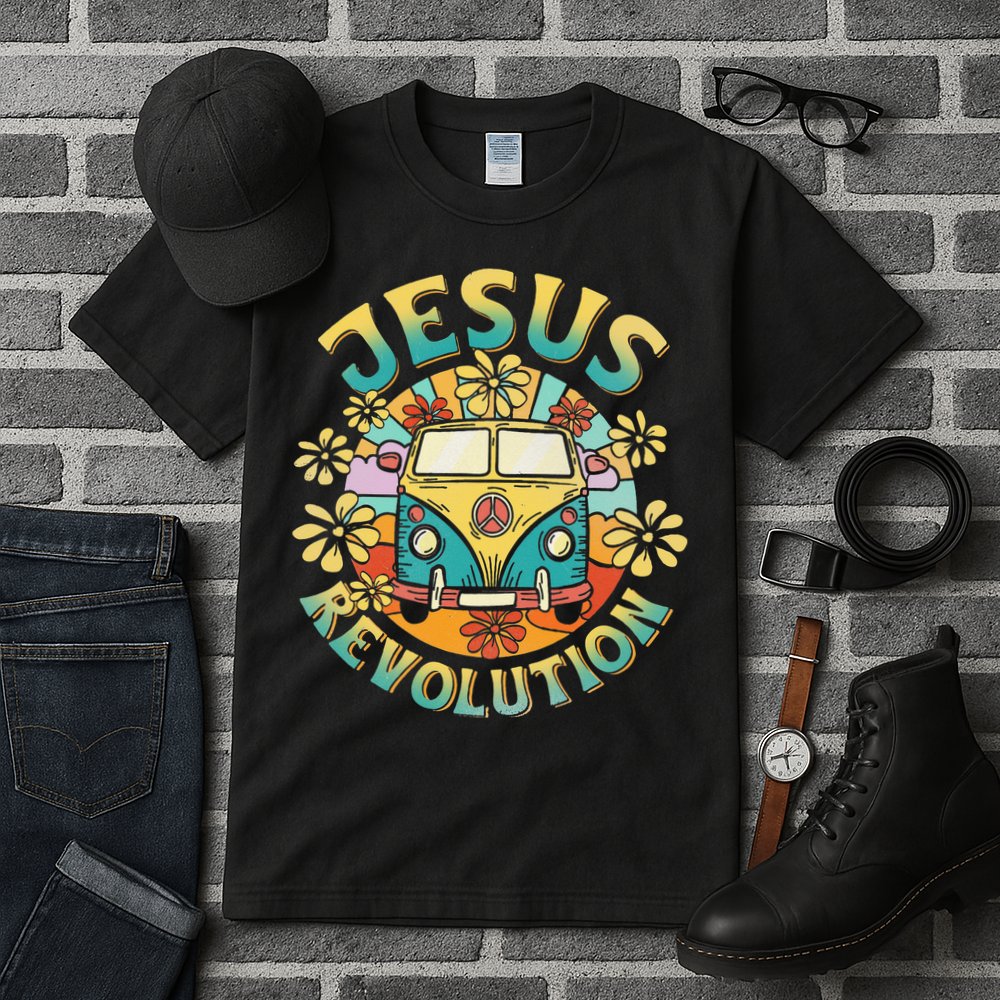 Jesus Revolution People Bus Christian Faith Costume Tall T-Shirt