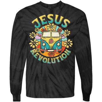 Jesus Revolution People Bus Christian Faith Costume Tie-Dye Long Sleeve Shirt