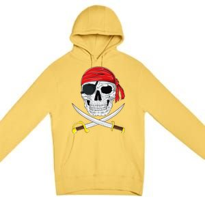 Jolly Roger Pirate Swords Halloween Costume Premium Pullover Hoodie