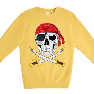 Jolly Roger Pirate Swords Halloween Costume Premium Crewneck Sweatshirt