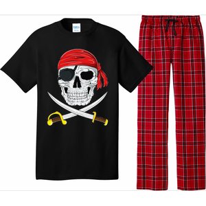 Jolly Roger Pirate Swords Halloween Costume Pajama Set