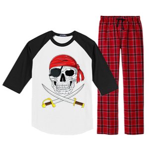 Jolly Roger Pirate Swords Halloween Costume Raglan Sleeve Pajama Set