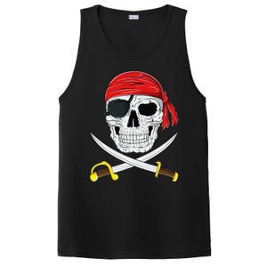 Jolly Roger Pirate Swords Halloween Costume PosiCharge Competitor Tank