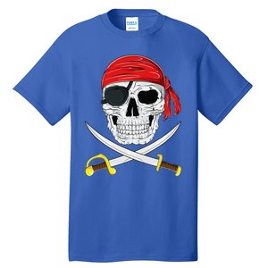 Jolly Roger Pirate Swords Halloween Costume Tall T-Shirt