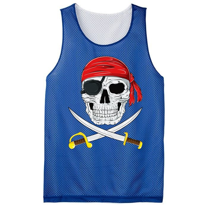 Jolly Roger Pirate Swords Halloween Costume Mesh Reversible Basketball Jersey Tank