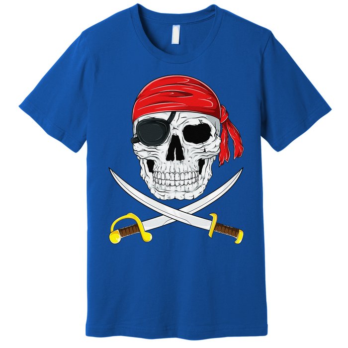 Jolly Roger Pirate Swords Halloween Costume Premium T-Shirt