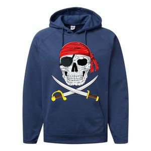 Jolly Roger Pirate Swords Halloween Costume Performance Fleece Hoodie