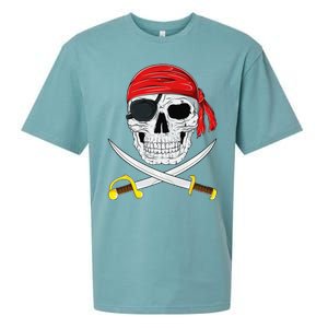 Jolly Roger Pirate Swords Halloween Costume Sueded Cloud Jersey T-Shirt