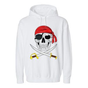 Jolly Roger Pirate Swords Halloween Costume Garment-Dyed Fleece Hoodie