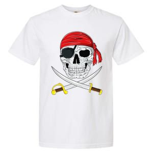 Jolly Roger Pirate Swords Halloween Costume Garment-Dyed Heavyweight T-Shirt