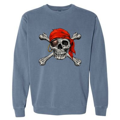 Jolly Roger Pirate Skull & Crossbones Halloween Garment-Dyed Sweatshirt