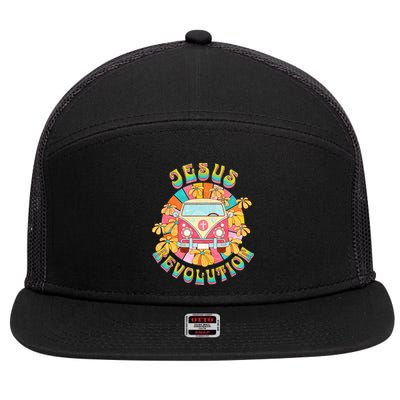 Jesus - Revolution People Retro Van Bus Christian Faith 7 Panel Mesh Trucker Snapback Hat