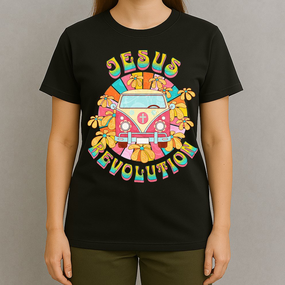 Jesus - Revolution People Retro Van Bus Christian Faith T-Shirt