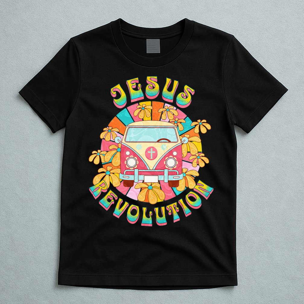 Jesus - Revolution People Retro Van Bus Christian Faith T-Shirt