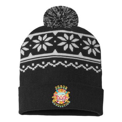 Jesus - Revolution People Retro Van Bus Christian Faith USA-Made Snowflake Beanie