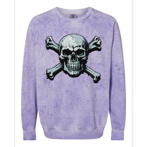 Jolly Roger Pirate Skull And Crossbones Flag Halloween Colorblast Crewneck Sweatshirt